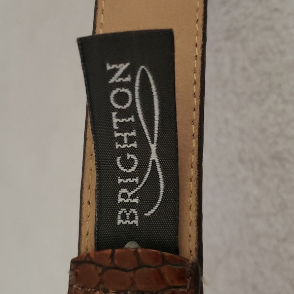 Brighton | Women's Brown Leather Alligator Croc Silver Hardware Belt Sz ML/32 - Picture 6 of 11